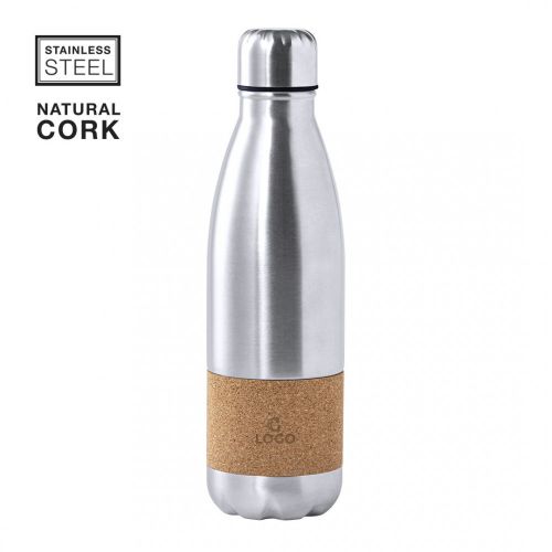 Stainless steel bottle with cork - Image 1